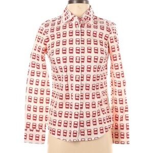 Boden London Double-Decker Bus Patterned Button Down Shirt